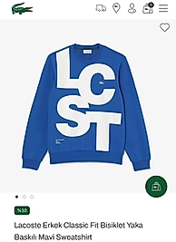 Lacoste oritinal baskili mavi sweatshirt.