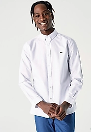 Lacoste Erkek Slim Fit Dügmeli Yaka Beyaz Gömlek